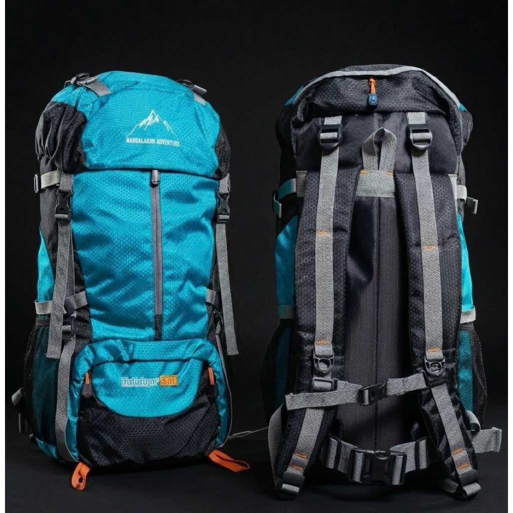 Tas Gunung 60 Liter Keril - Tahan Air, Kapasitas Luas, Desain 2 Kunci