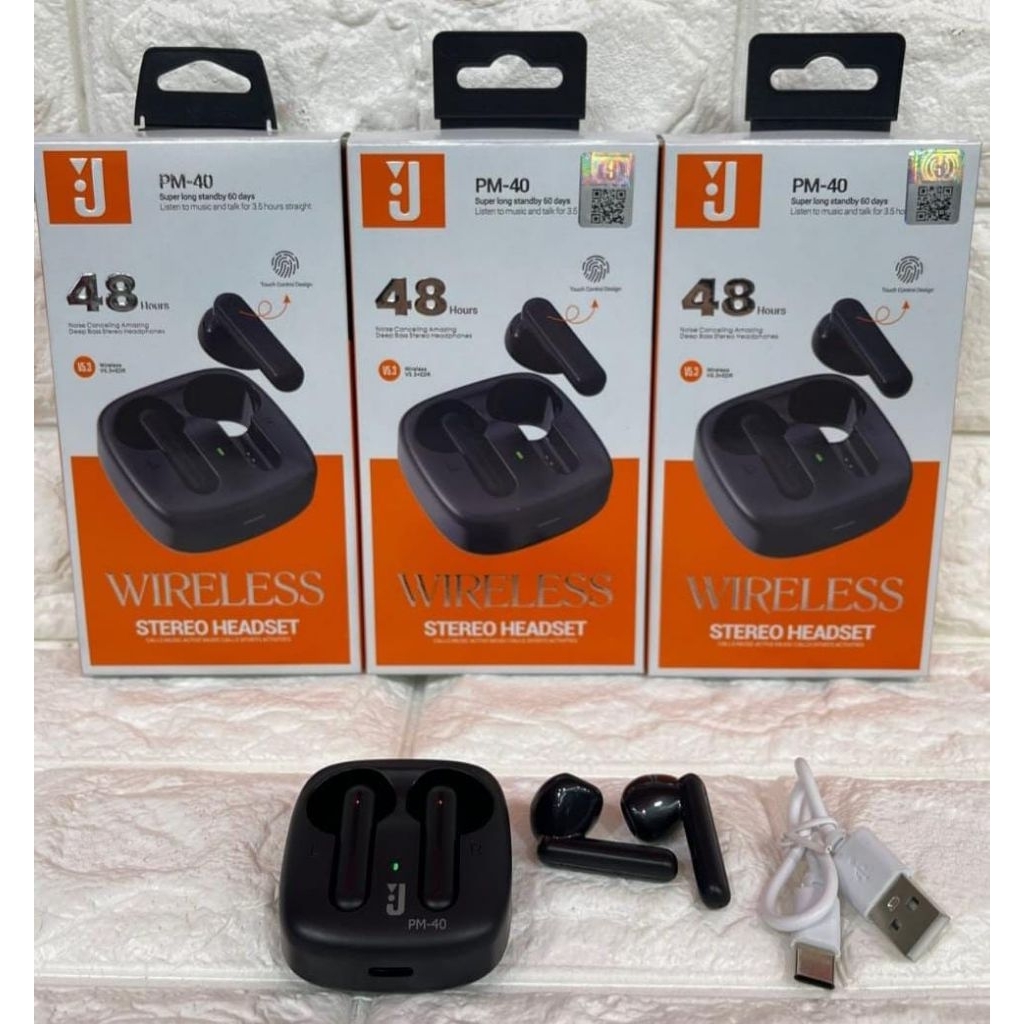 Headset TWS PM-40 bluetooth V5.3+EDR wireless stereo headset