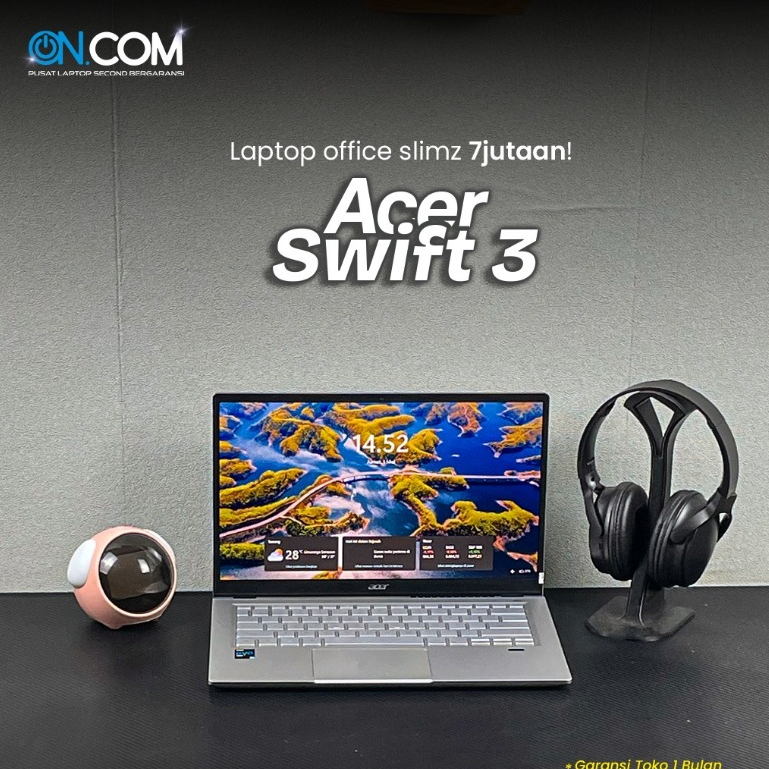 Acer Swift 3/Intel Core i7-1165G7 EVO/RAM 8 GB/SSD 512 GB/Garansi Toko 1 Bulan