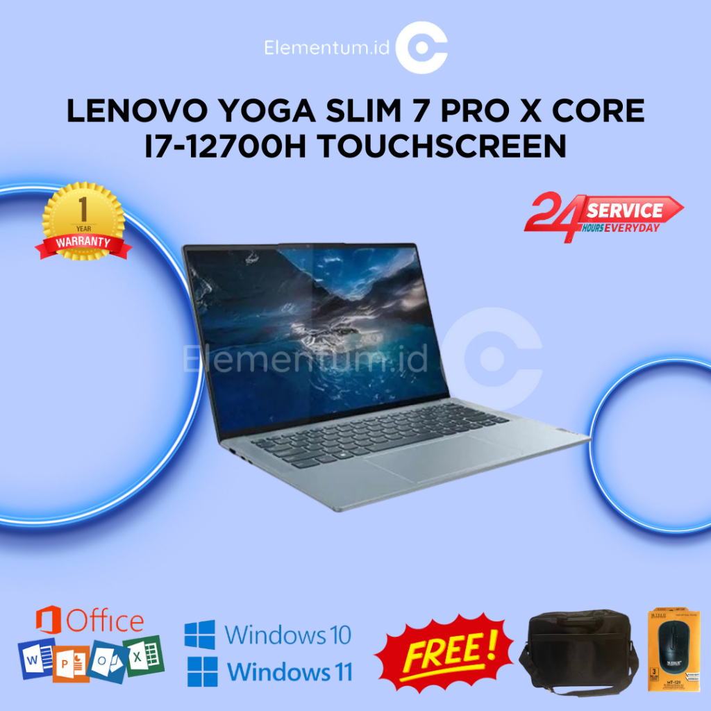 Lenovo Yoga Slim 7 Pro X Core i7-12700H RAM 16GB 1TBSSD RTX3050 4GB W11 14.5 3K Ips 120HZ TouchScree
