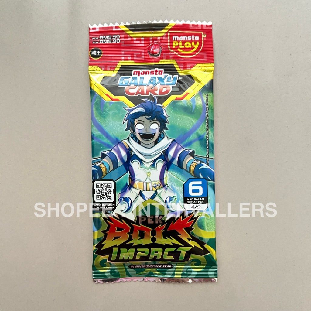 Kartu BoBoiBoy Pek Bolt Impact ORI Malaysia no 4/9 (BoBoiBoy Beliung)