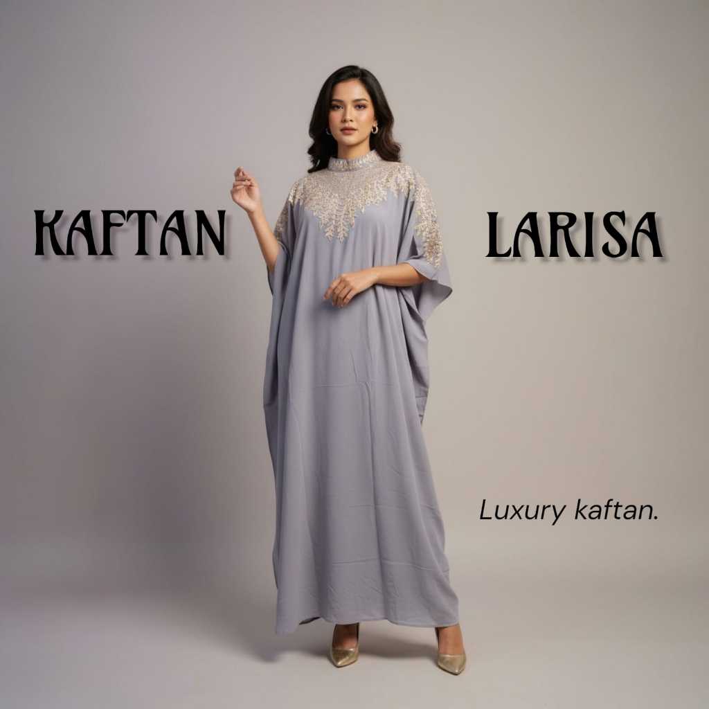 KAFTAN LARISA SET TURBAN GAUN PESTA MEWAH ELEGAN