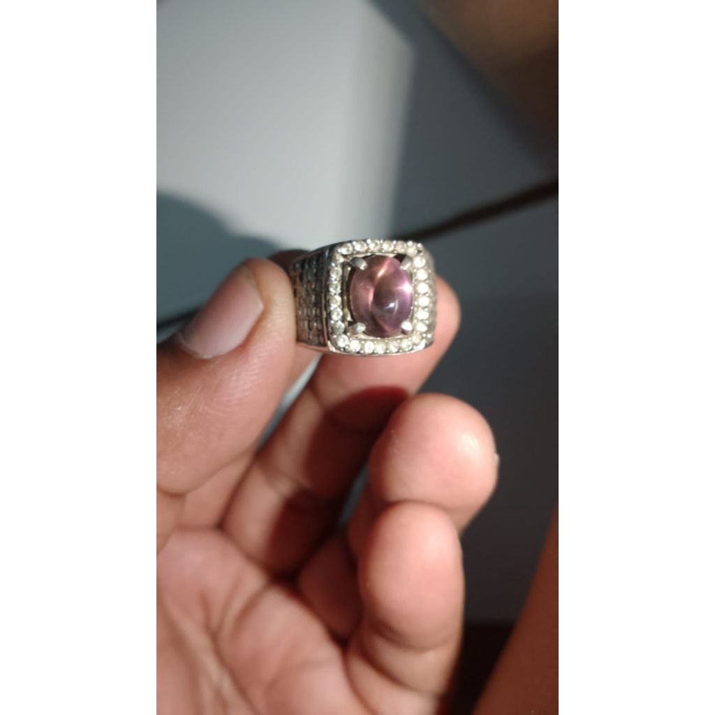 Natural Amethyst Coklat (BARANG LANGKA) Ring Perak