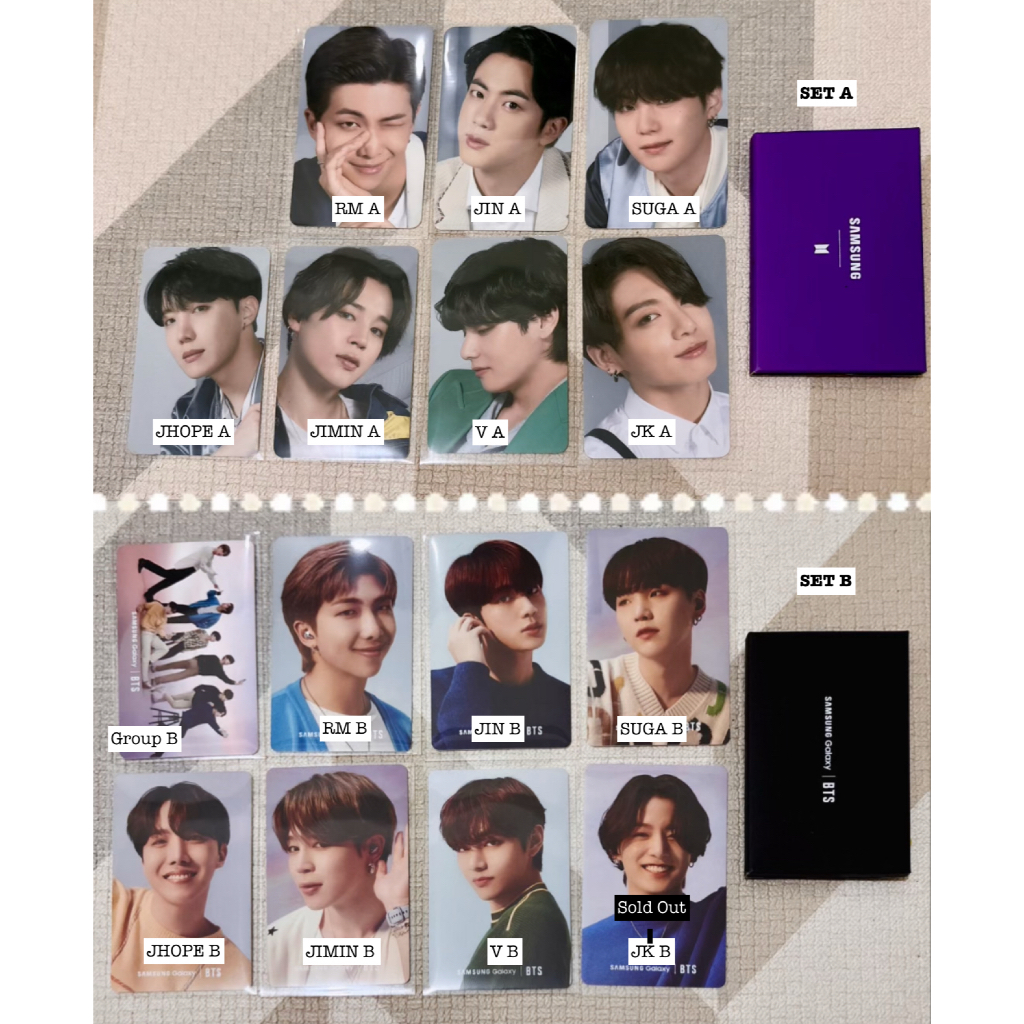OFFICIAL PHOTOCARD PC BTS RM JIN JHOPE JIMIN TAEHYUNG JUNGKOOK - PC Samsung BTS SET