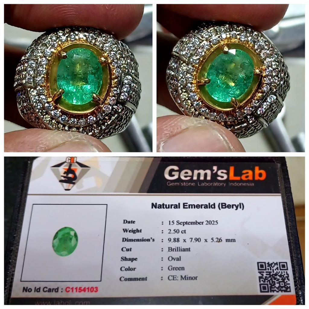 Natural Emerald Beryl Colombia 2,5 carat minor