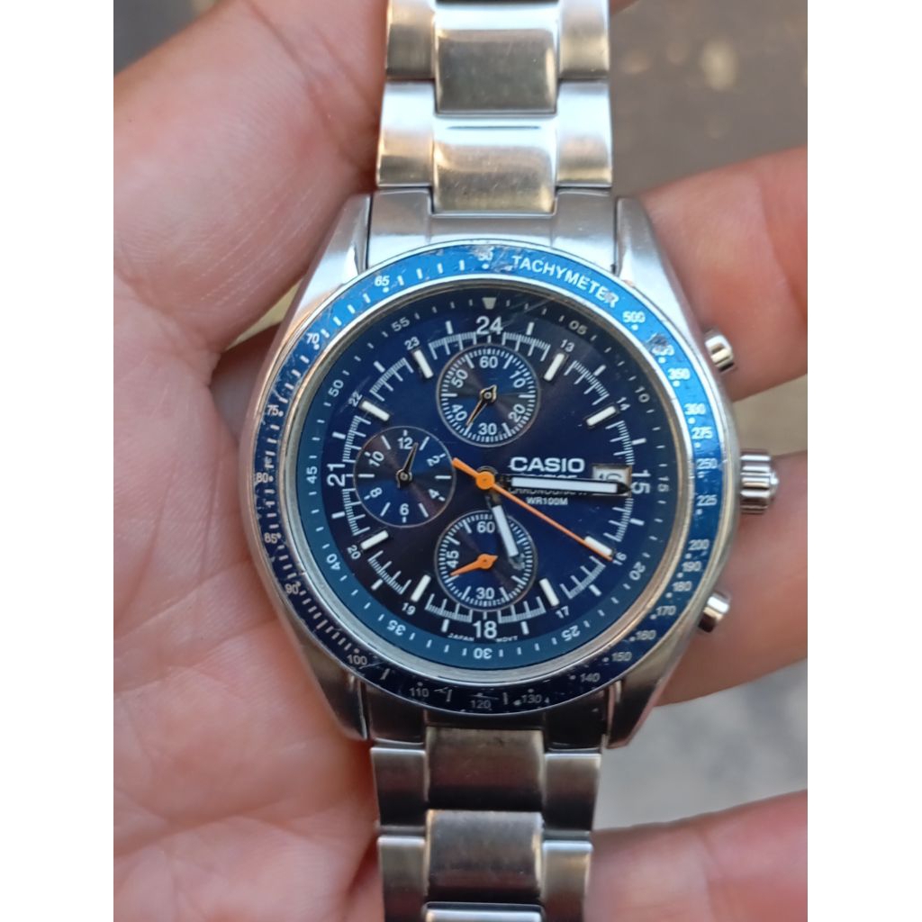 casio edifice ef 503 blue second preloved bekas originaI