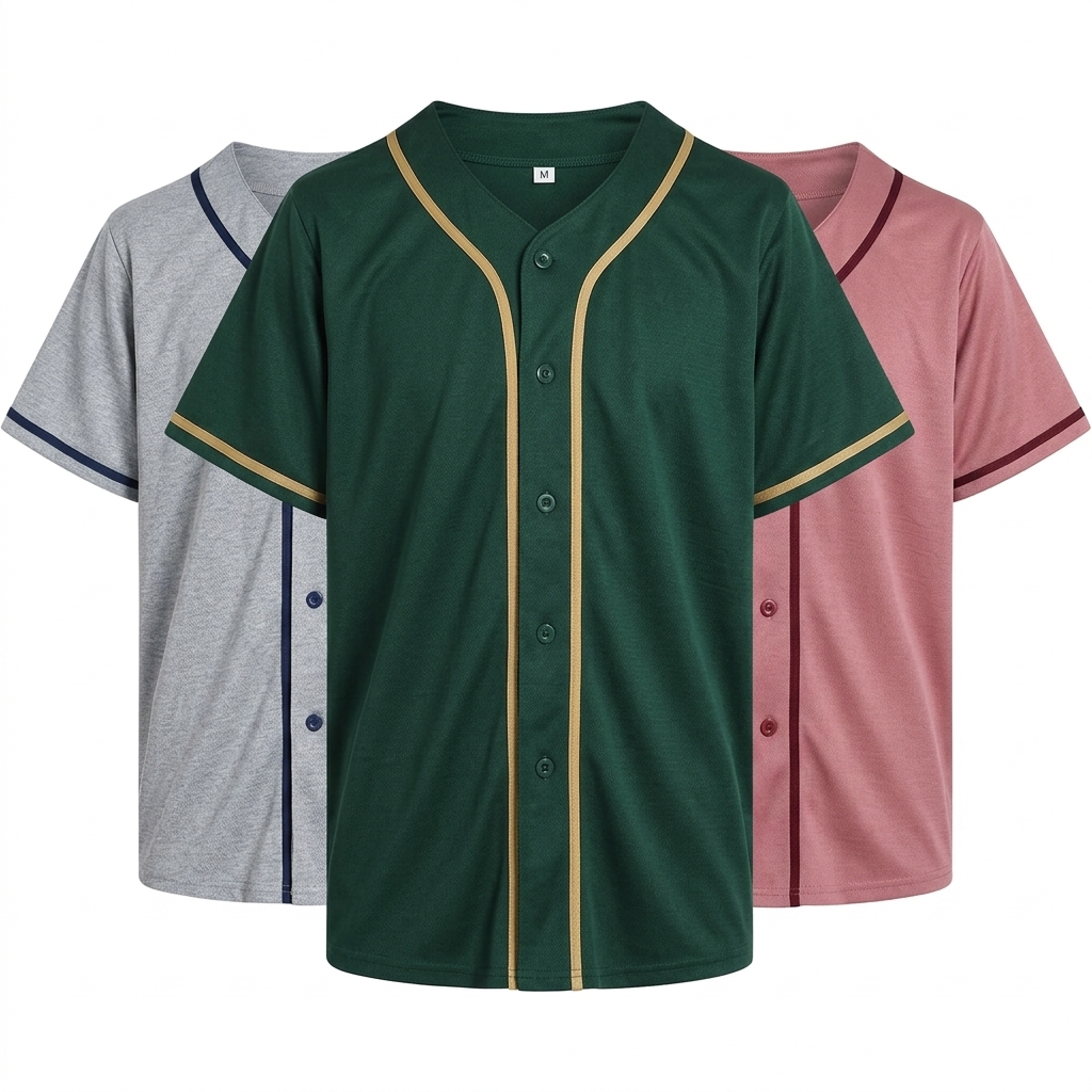 Baju Jersey Baseball Polos - Baju Baseball Pria Wanita Unisex - Kaos Baseball Bahan Dryfit Premium O