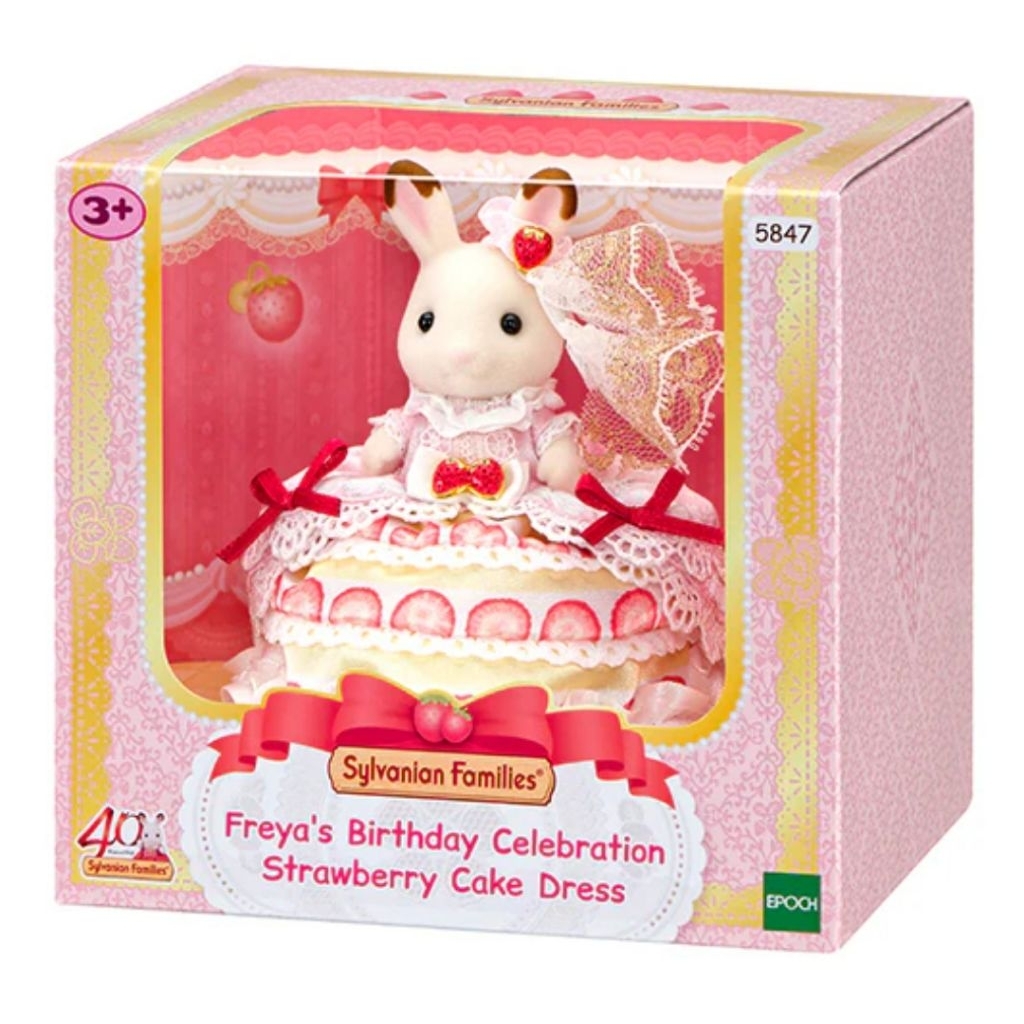 Sylvanian Families 40th Anniversary - Freya'S Birthday Celebration Strawberry  Cake Dress