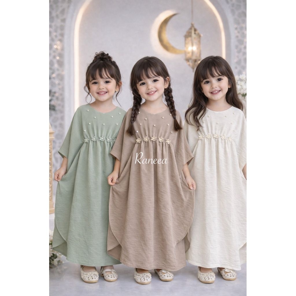 Nourabowtique Zara Kaftan baju muslim anak perempuan kaftan bayi kaftan anak kaftan dewasa sofiahead