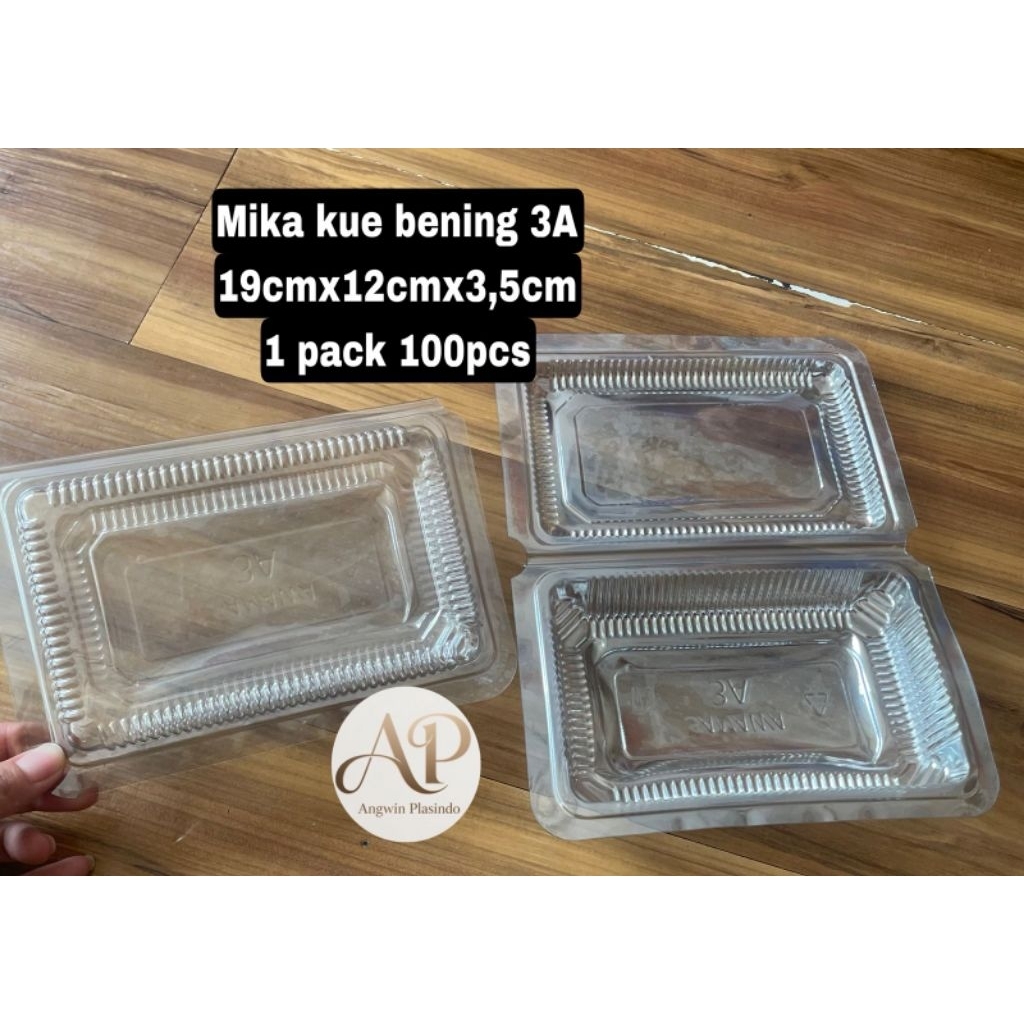 mika kue 3A isi 100pcs mike kue AGP  bening mika plastik tebal