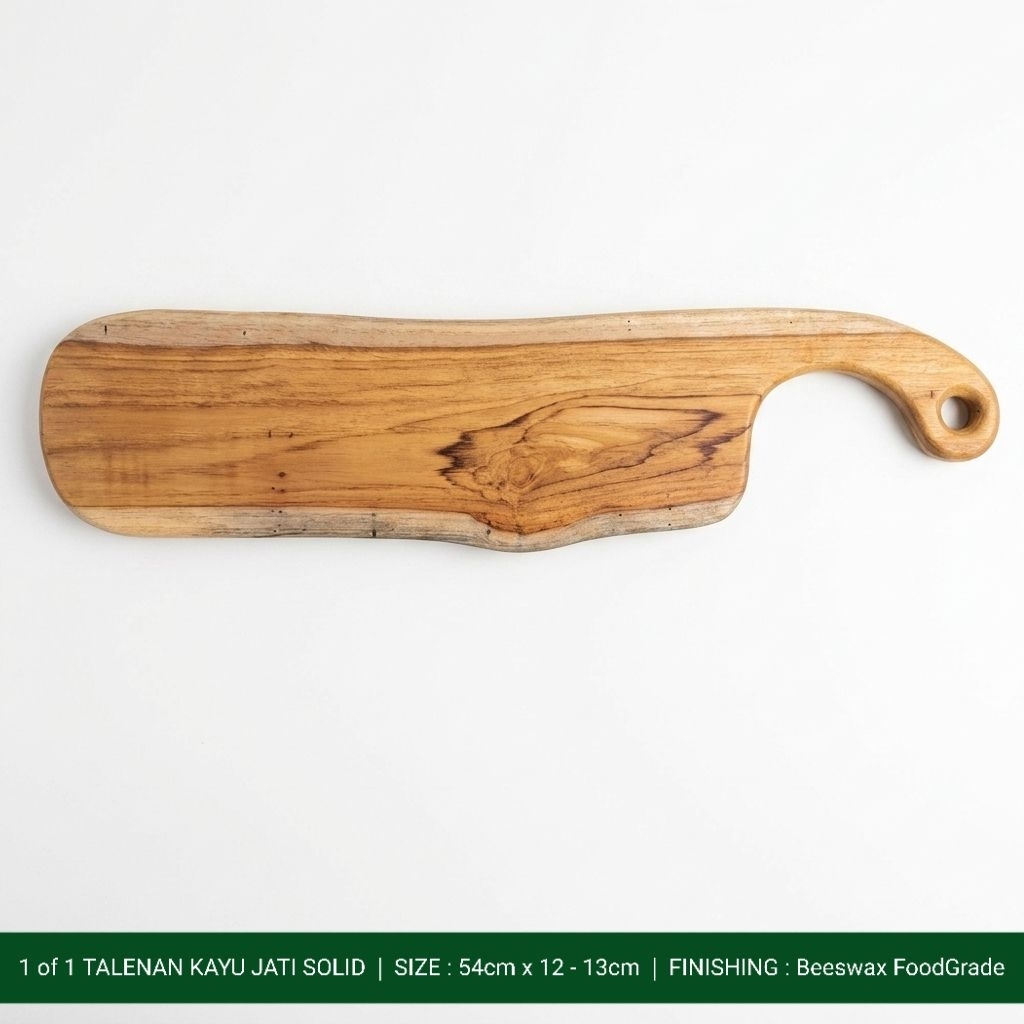 Talenan Kayu Jati Solid Kayu Utuh - Finishing Beeswax Food Grade