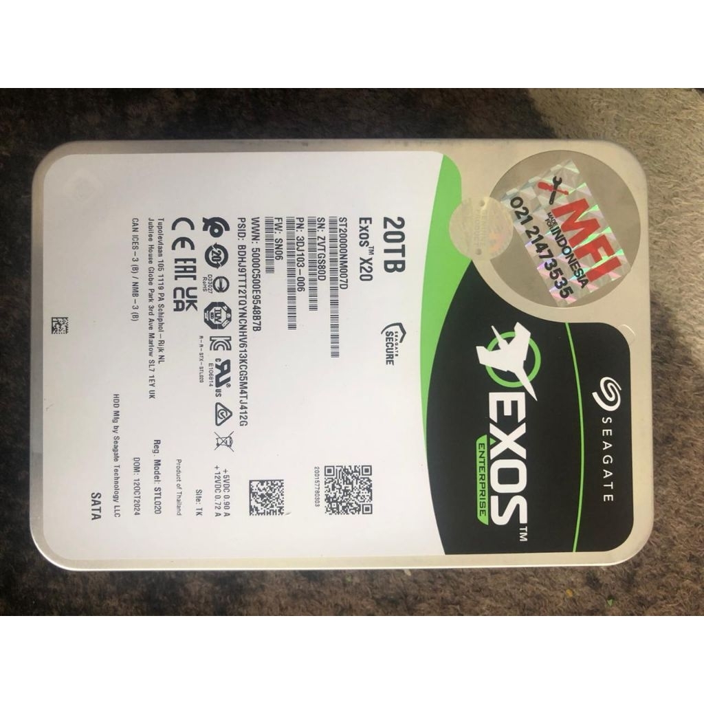 Seagate Exos X20 Enterprise HDD
