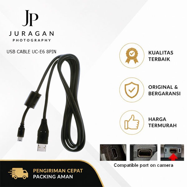 JP USB CABLE UC-E6 8PIN for SONY Cybershot & NIKON Coolpix series