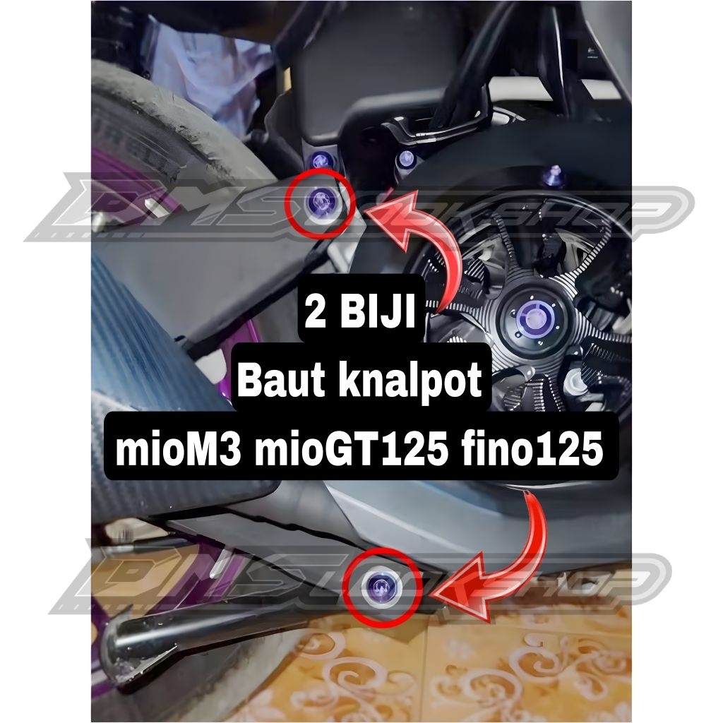 baut titanium knalpot miom3 miogt125 fino125 original vietnam