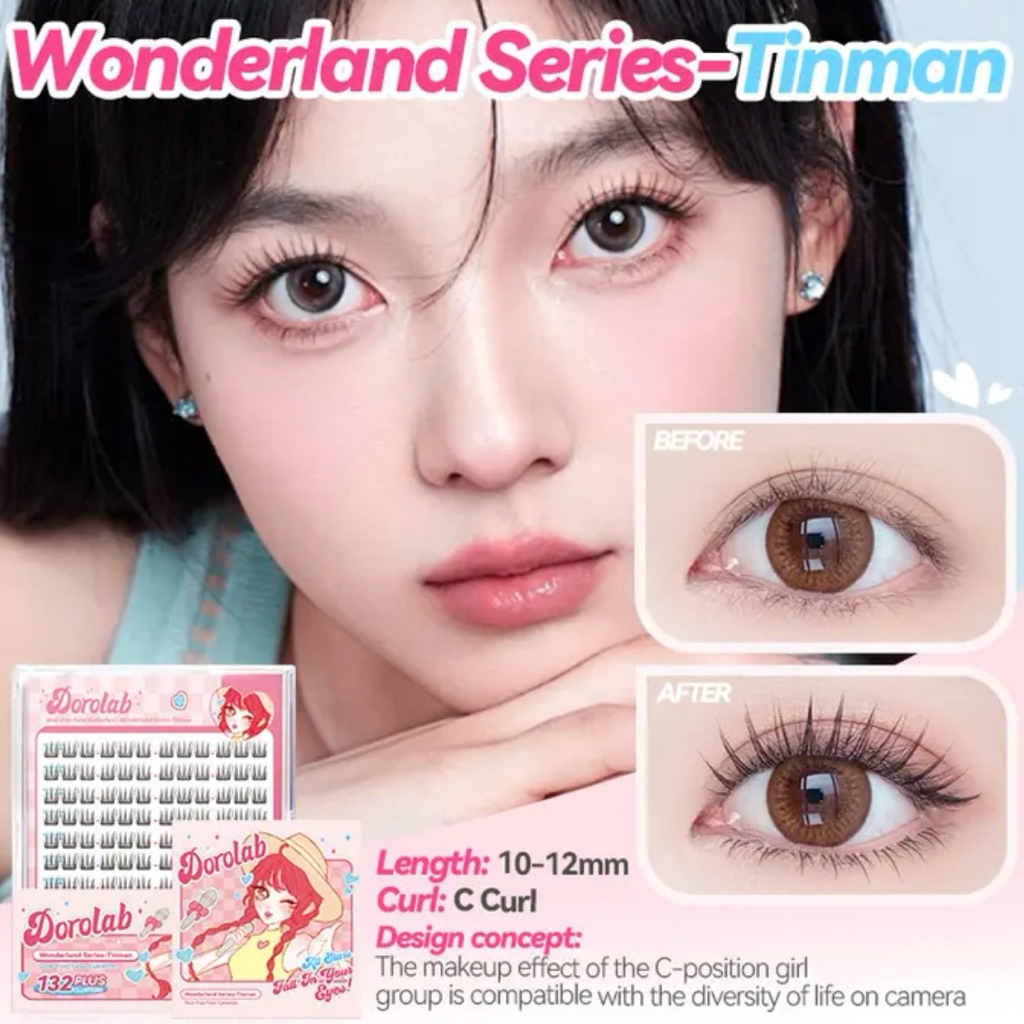 DOROLAB TINMAN Wonderland Series Eyelash extension set C Curl False Eyelash Length 10-12 mm