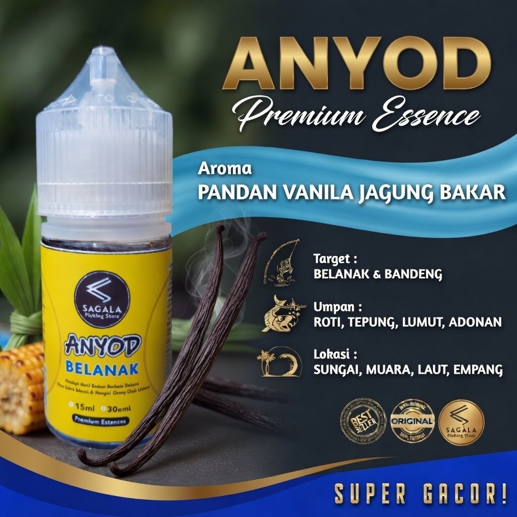 ANYOD Essen Ikan Belanak aroma Pandan Vanila Jagung Bakar | Essen Ikan Belanak