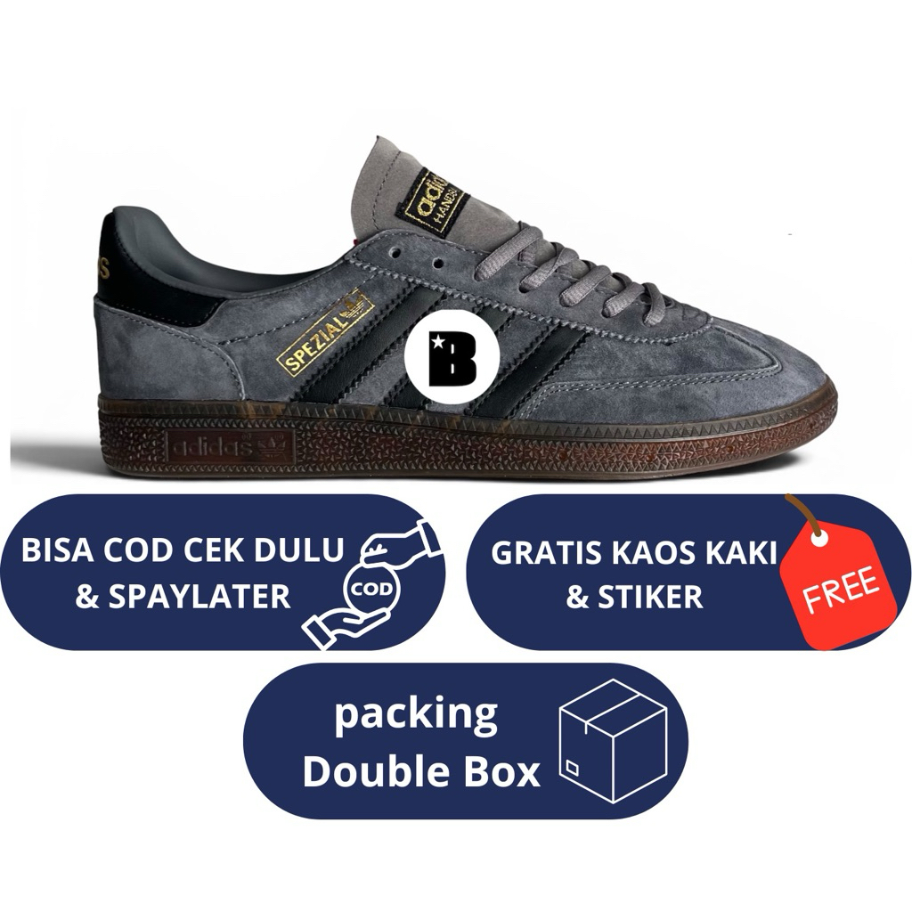 Sepatu Adidas spezial handball grey black Unisex