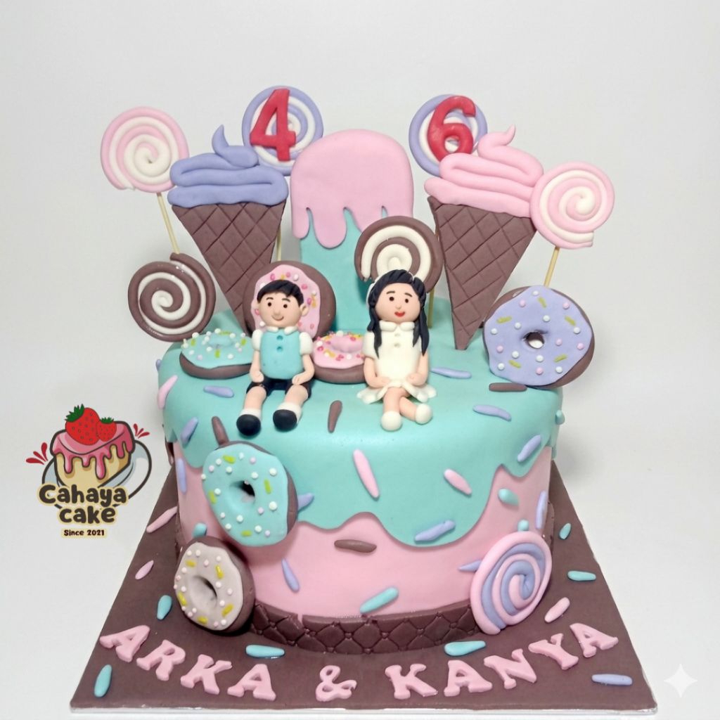 Kue Ulang Tahun Ice Cream / Es Krim / Kue Ultah Donat / Doughnut