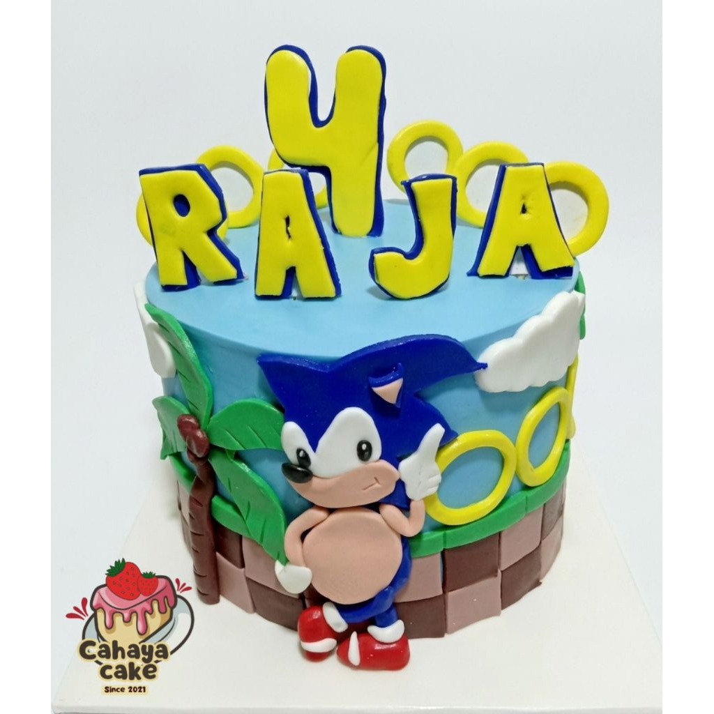 Kue Ultah Karakter Super Sonic / Sonic Cake / Kue Ulang Tahun Super Sonic