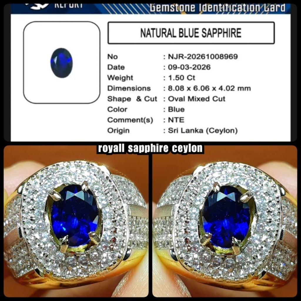 royal blue sapphire Srilanka HQ + memo lab ya