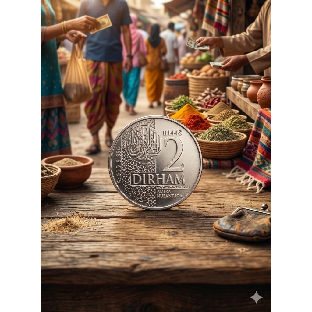 Dirham 2 Dirham Koin perak murni murah