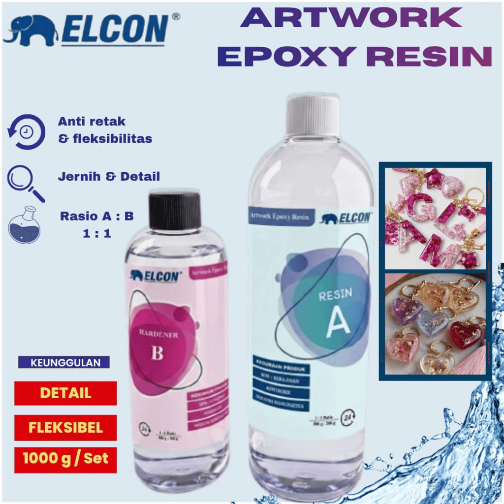 Epoxy Resin Super Bening Clear Premium 750 Gr - Lantai Floor Epoxy / Meja Kayu / Artwork Table 1 Kg 