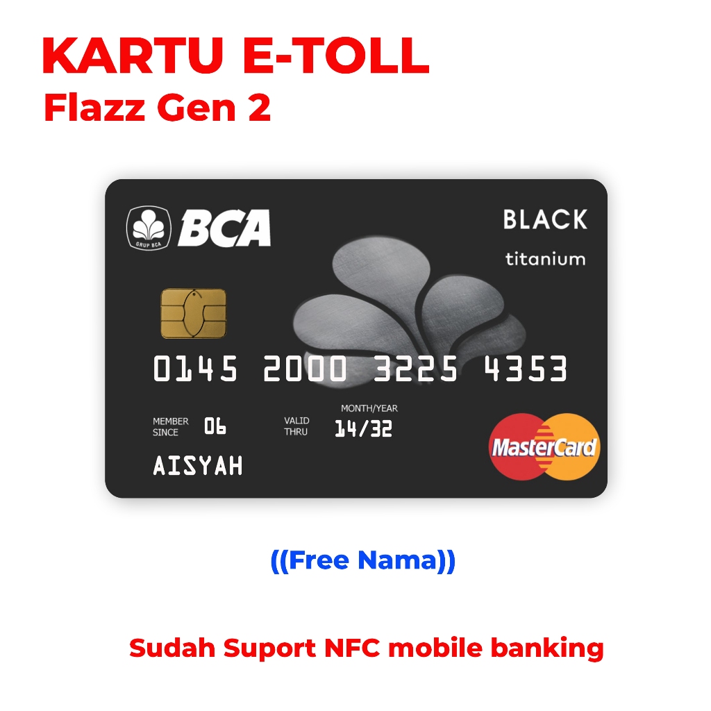 Kartu Flazz BCA Gen 2 Suport NFC Black Card etol