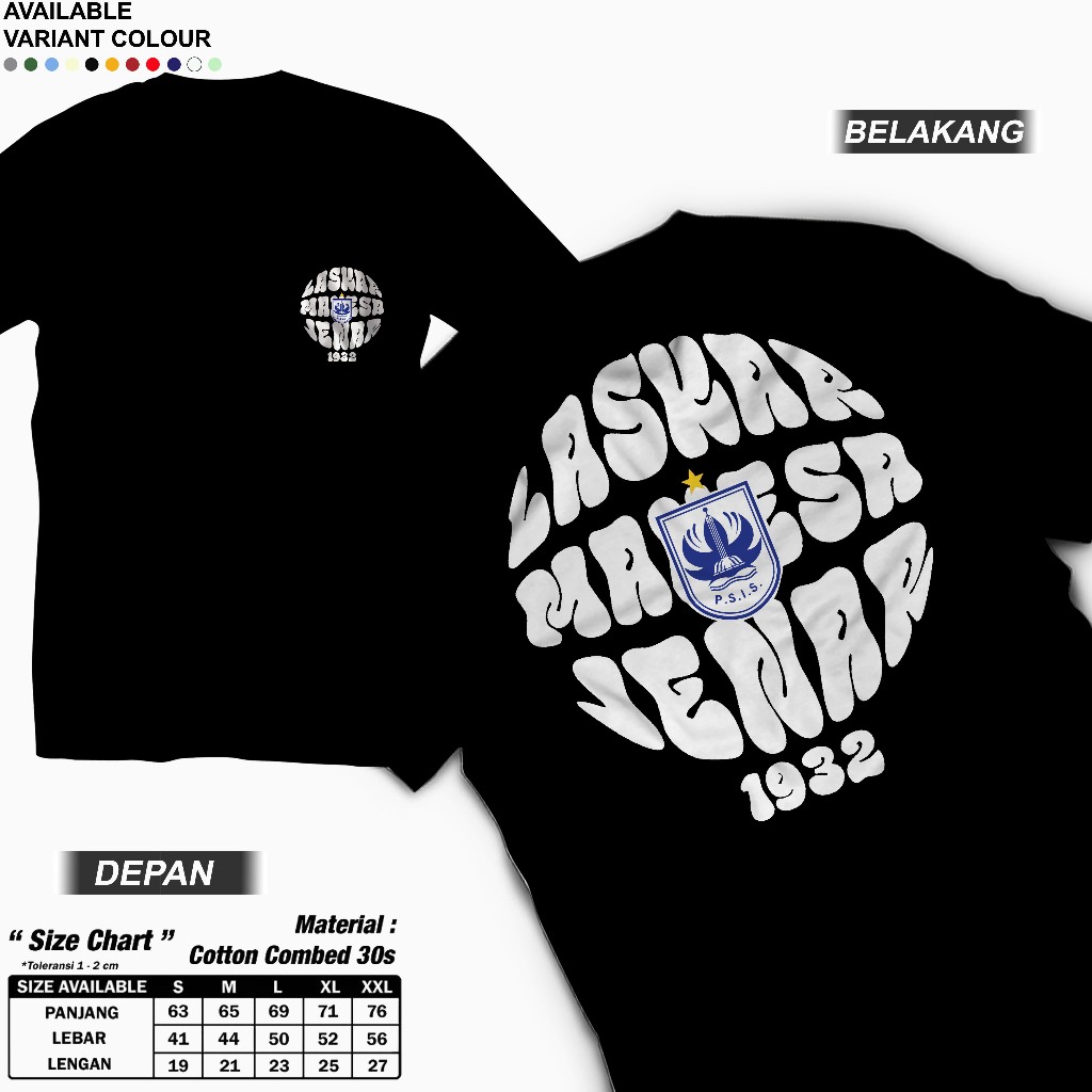 Kaos PSIS Semarang "PSIS Globe" - Mahesa Jenar/Panser Biru Snex/Semarang Football