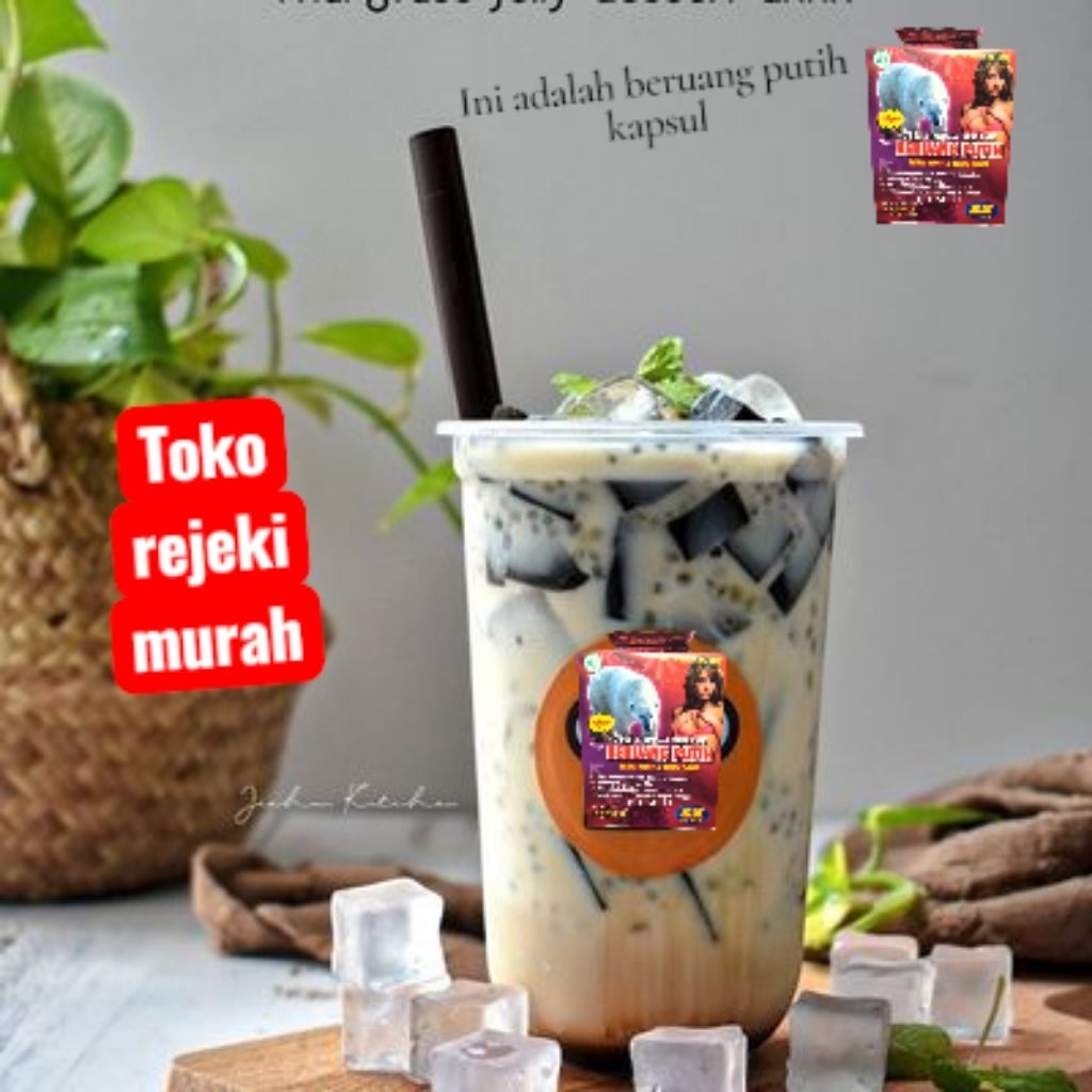 Cup Es Krim Kertas Motif( beruang kapsul putih)+ Sendok Stick