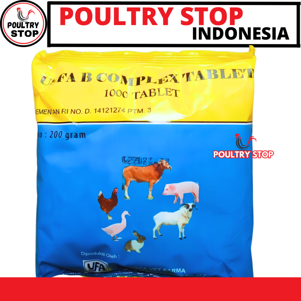 USFA B COMPLEX TABLET - Vitamin B Komplek Untuk Pertumbuhan & Nafsu Makan Sapi Kambing Ayam Babi