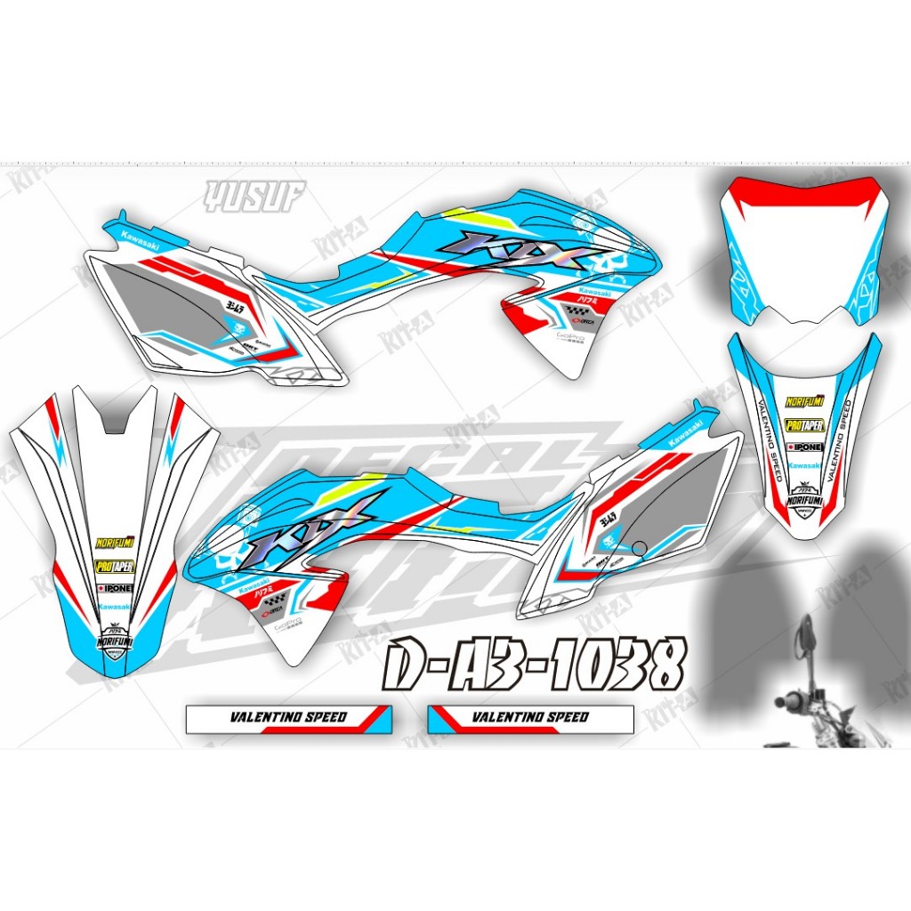 Decal Stiker Klx Bf 150 Kuning Hitam Dekal Striping Sticker New Klx  Bf Extreme 2018 A3-137