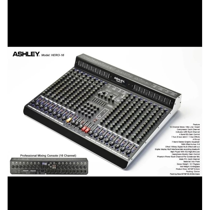 MS-Mixer Audio Ashley Hero 16 USB Bluetooth Compressor New Original 16 Channel