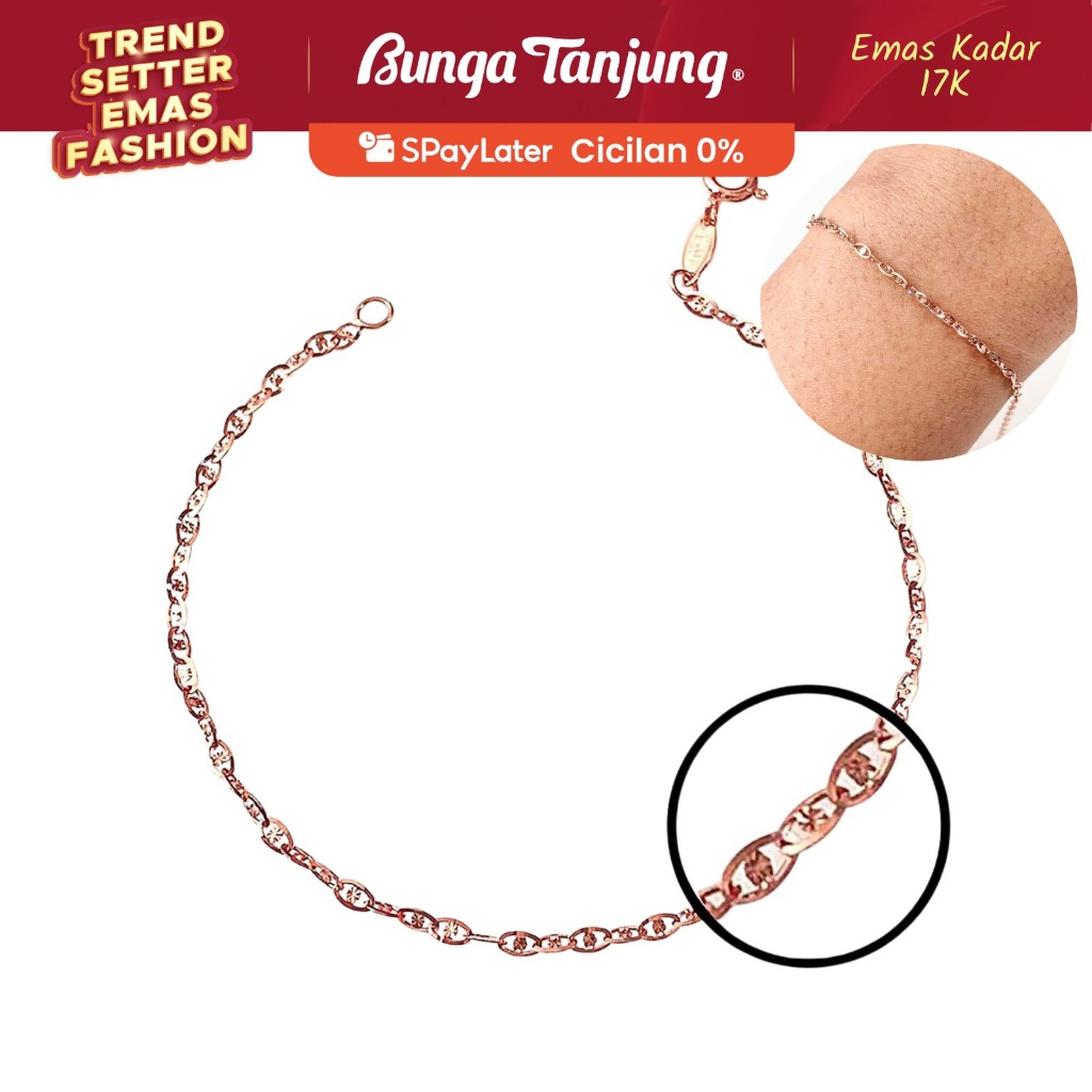 GELANG EMAS KIARA TWIST - EMAS 17K - BUNGA TANJUNG GOLD