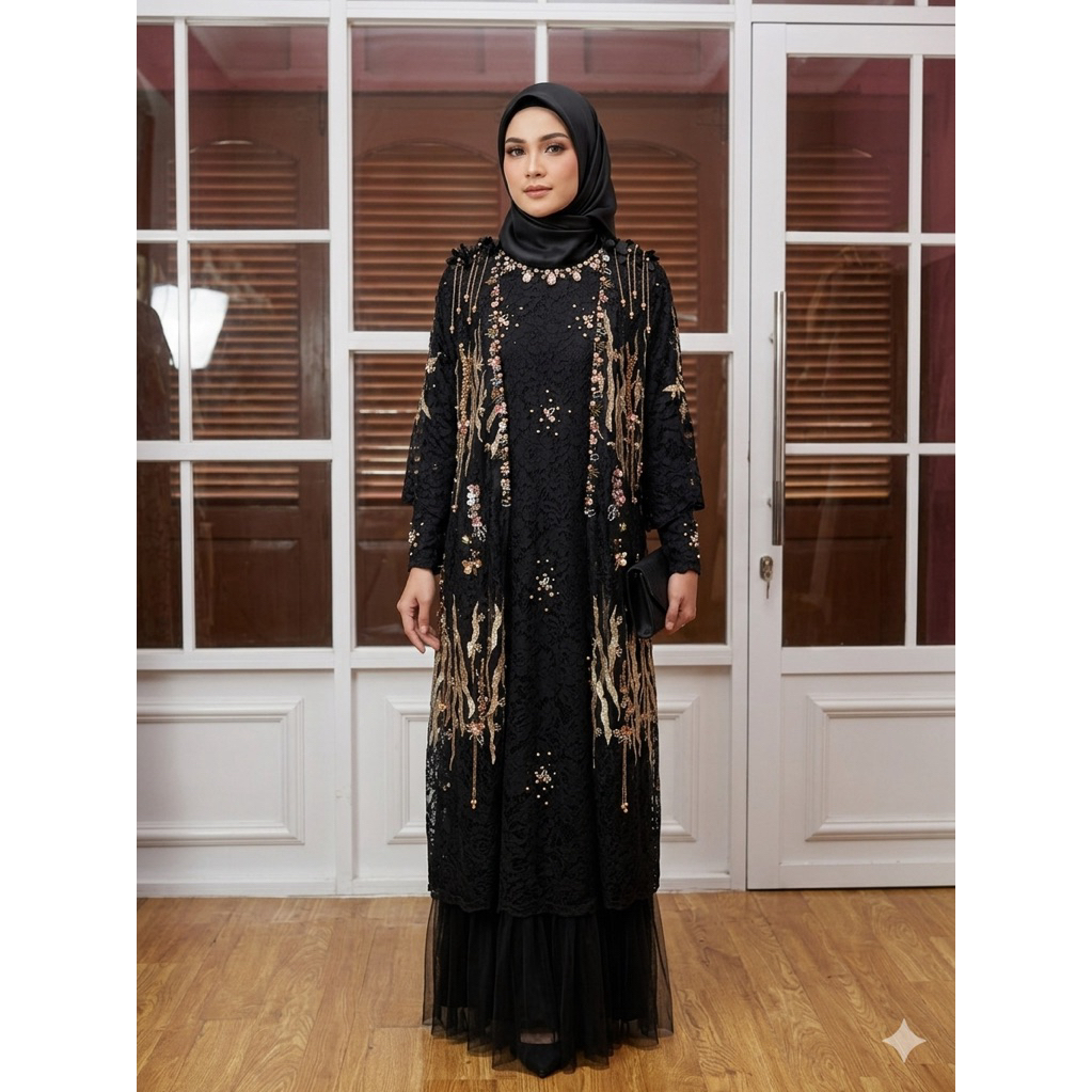Dress brand Ivory inner outer cantik mewah