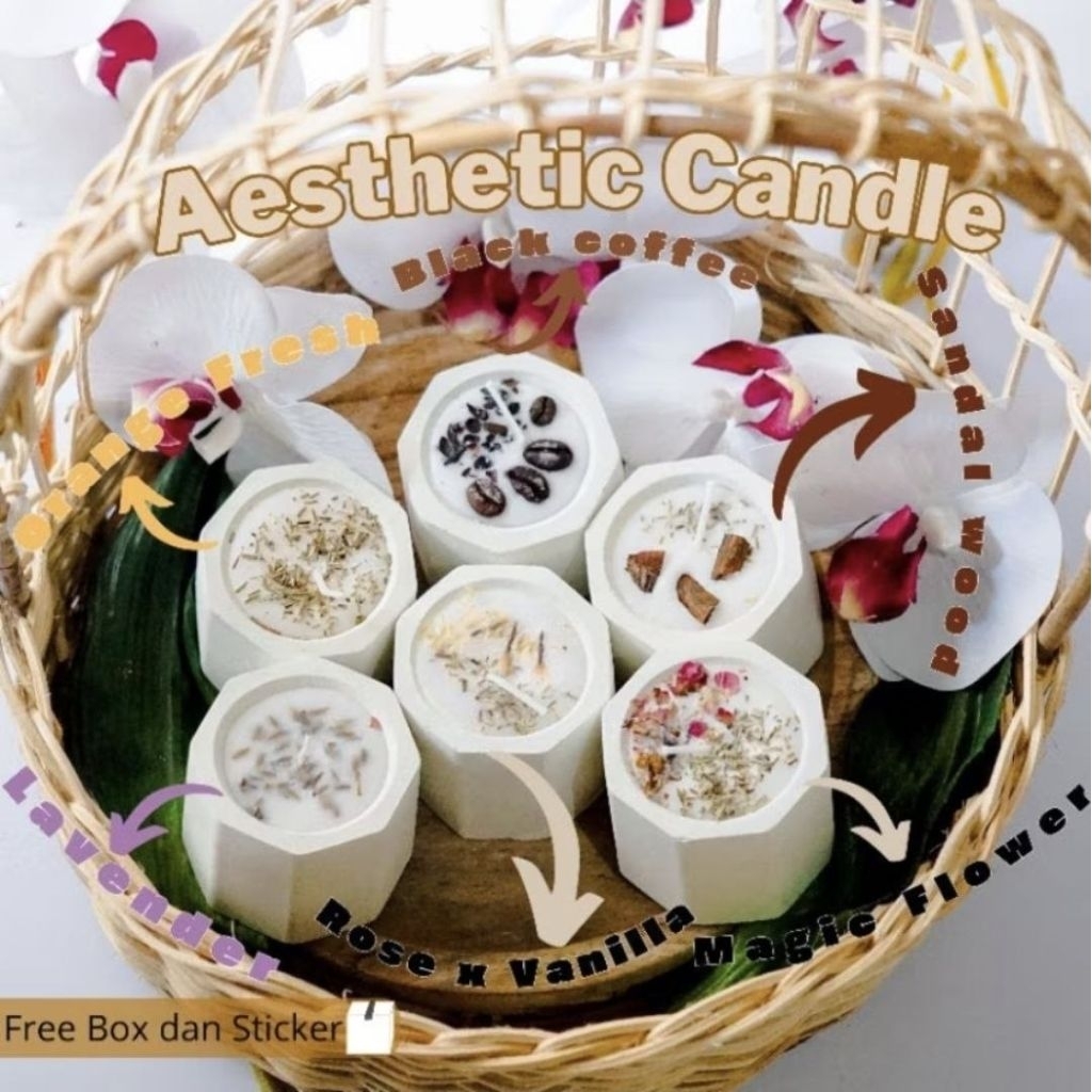 lilin aromaterapi+box POLOS/pewangi ruangan/lilin rileksasi