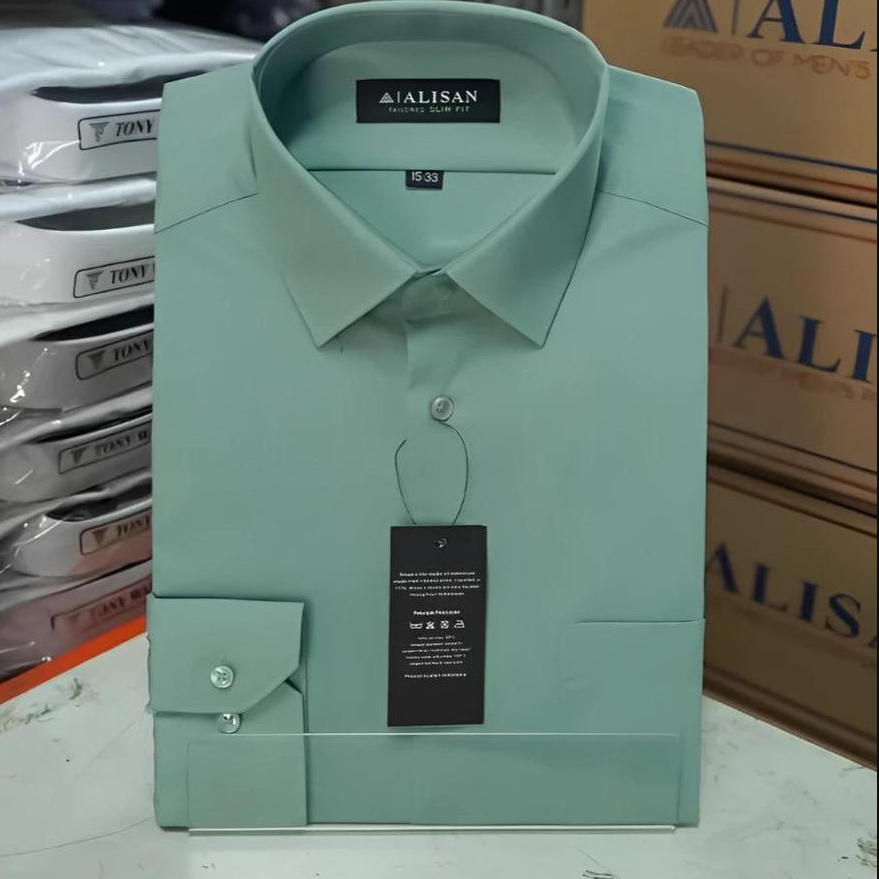 ALISAN Kemeja Pria SLIMFIT Lengan Panjang Original Polos Baju Atasan Kerja Cowo Alisan Formal Hem Hi