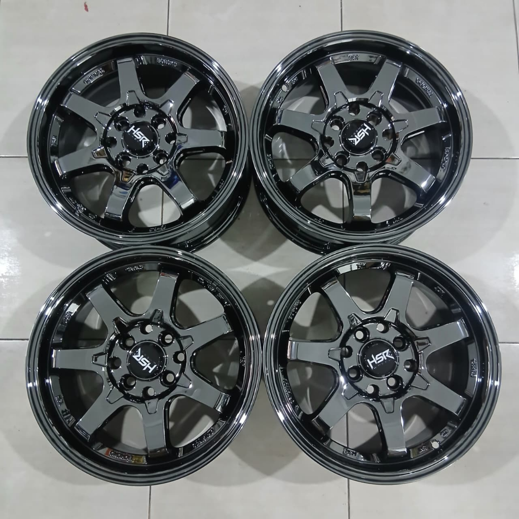 Velg Racing TE37 Black Chrome Ring 15 Original HSR BOROKO TJH R15 Brio,Agya,Calya,Avanza,Sigra,Ayla
