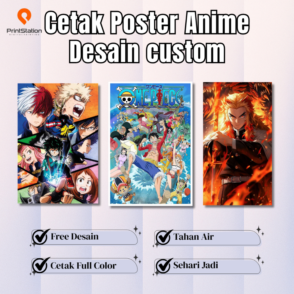 Cetak Poster Anime Gambar Pahlawan Artis Dll