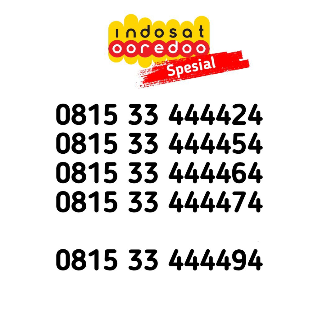 Nomor cantik indosat kwarted 334444 nomer cantik indosat 334444