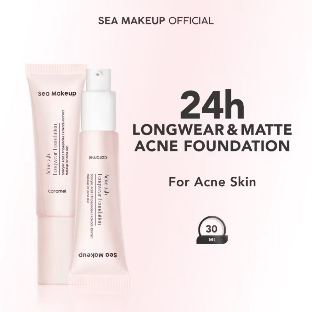 [RJCT BACA DESKRIPSI + NEAR EXP DATE] Sea Makeup 2in1 Acne 24h Longwear Foundation