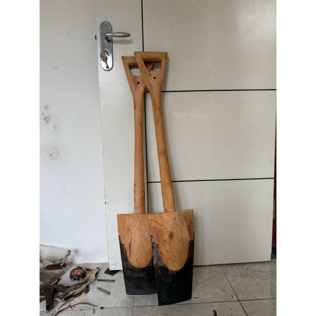 Lempak tanah gagang kayu baja selasar super anti lengket