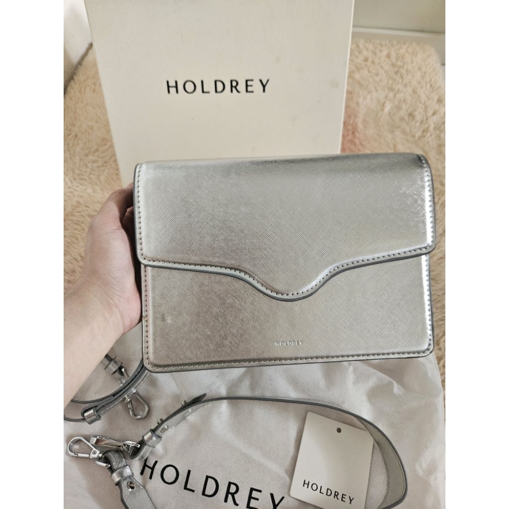 HOLDREY - Alba Bag Medium Silver Preloved awith Hard Box
