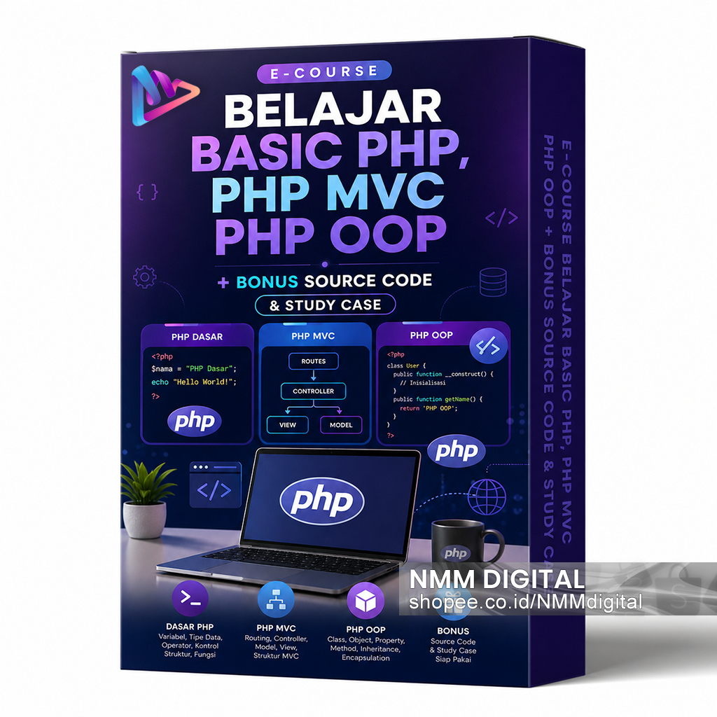 E-Course PHP Dasar, PHP MVC, PHP OPP + Bonus Source Code + Study Case Subtitles Indonesia
