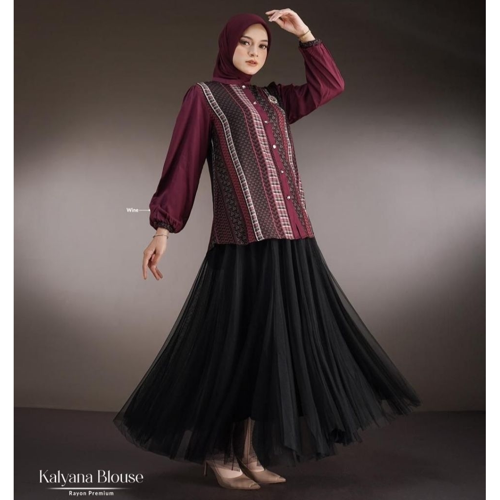 Nadheera Luxury - Kalyana Blouse Atasan Wanita Rayon Premium Busui Friendly Mewah Elegan