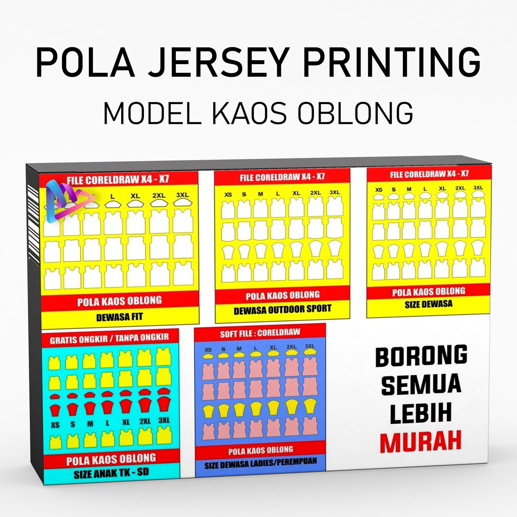 POLA JERSEY KAOS OBLONG LENGKAP (BORONG SEMUA)