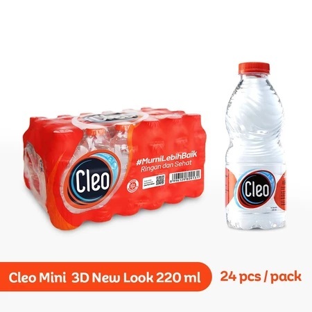 Cleo Mini Air Mineral botol 220 ml x 24 botol /air mineral cleo 220ml/ air mineral cleo botol mini