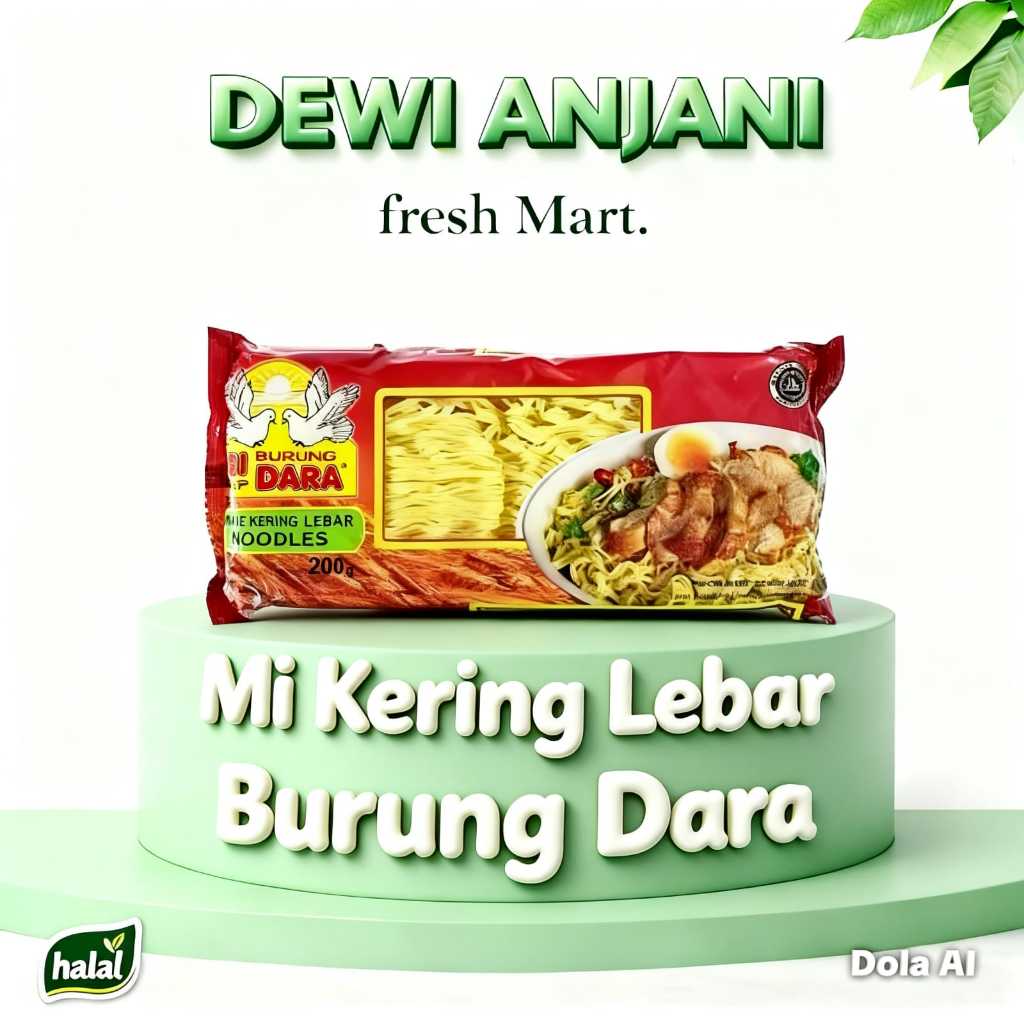Mie Kering Lebar Cap Burung Dara 200g