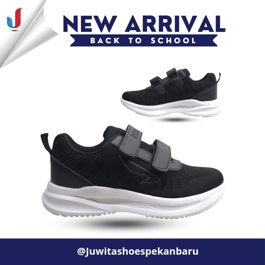 Sepatu sekolah anak cowok cewek (unisex) Brand lubrene hitam putih