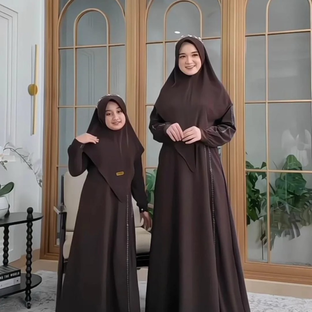 Gamis Couple Ibu Dan Anak Free Kerudung Bahan Ceruty Babydoll Dress Couple Ibu Dan Anak Terlaris kek