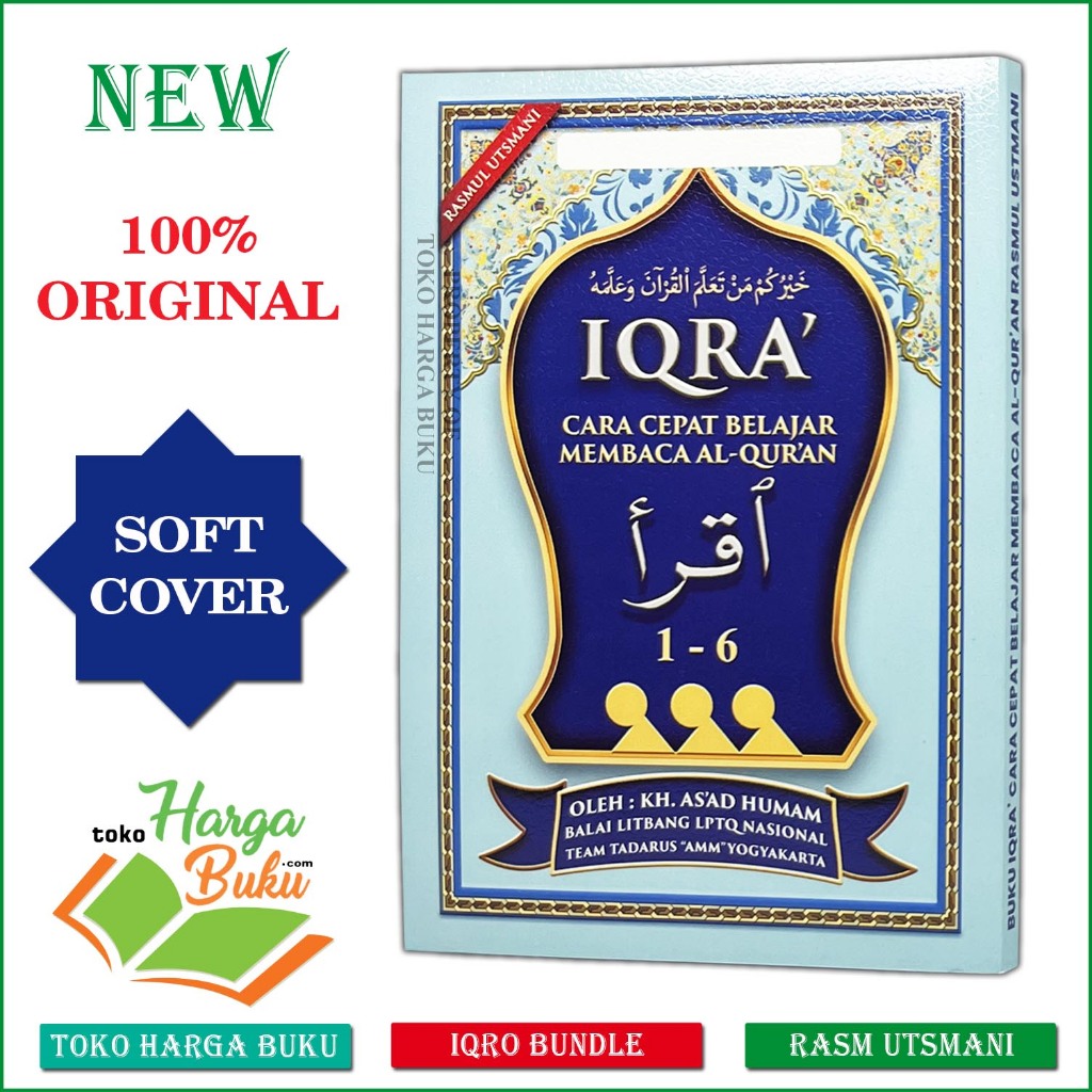 Foto IQRA' BUNDEL HVS Buku Iqro Iqra Lengkap Jilid 1 Sampai 6 RASM UTSMANI Ukuran A5 Sedang ORIGINAL KH As'ad Humam - Tadarus AMM